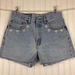 Levi’s cutoff embroidered shorts